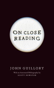 black and white book cover for On Close Reading